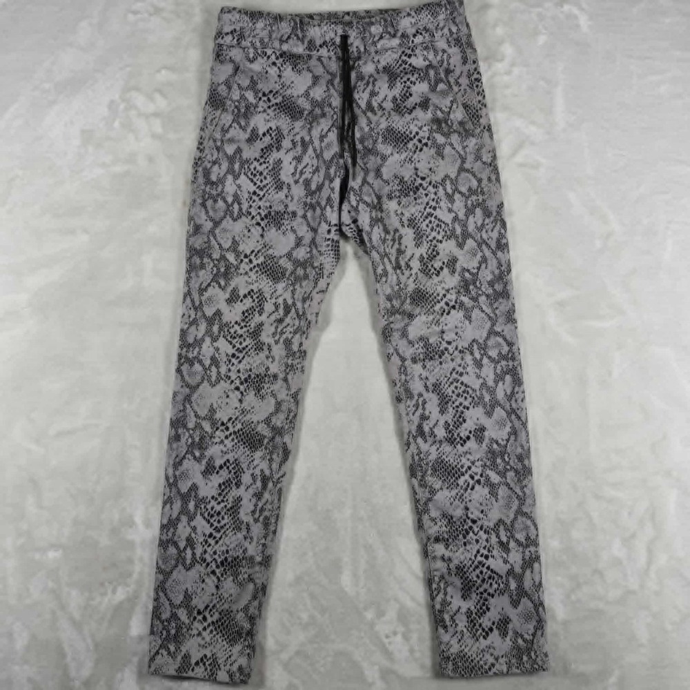 Bevy Flog Shely Pants Women's 28x28 Gray Joggers Python Drawstring Snake Casual